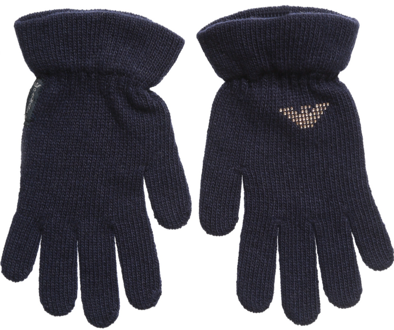 Armani Girls Navy Blue Gloves Girls Hats, Scarves & Gloves Armani Junior [Petit_New_York]