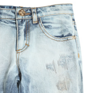 Versace Girls Ripped Denim Jeans Girls Pants Young Versace [Petit_New_York]
