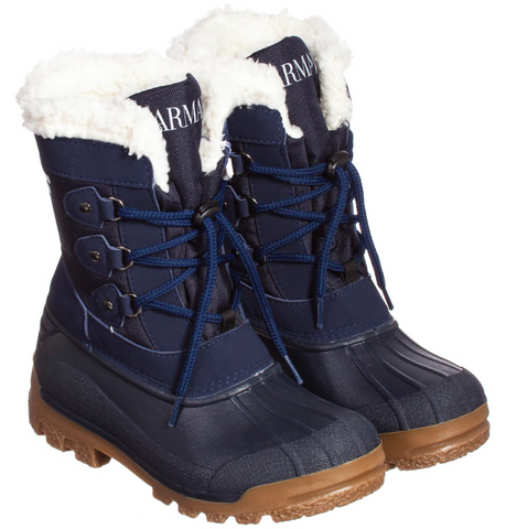 Armani Junior Boys Navy Blue Insulated Snow Boots Petit New York