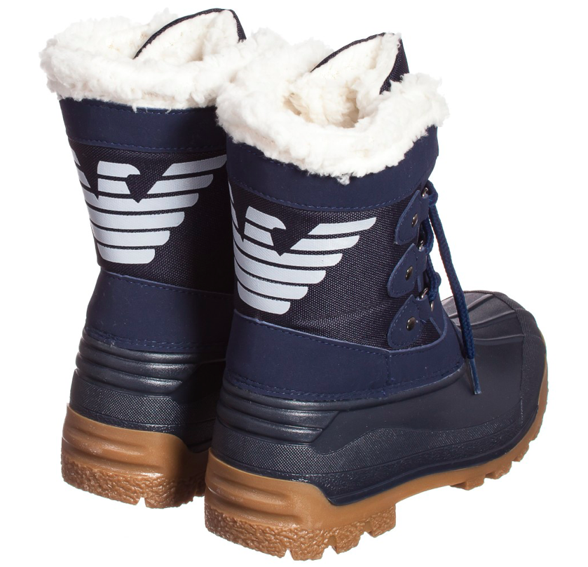 Afstudeeralbum Dronken worden Sterkte Armani Junior Boys Navy Blue Insulated Snow Boots – Petit New York