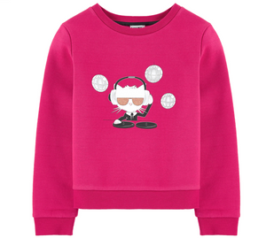 Karl Lagerfeld Girls Hot Pink Choupette Sweatshirt Girls Sweaters & Sweatshirts Karl Lagerfeld Kids [Petit_New_York]