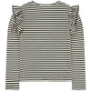 Girls Black and White Striped Top