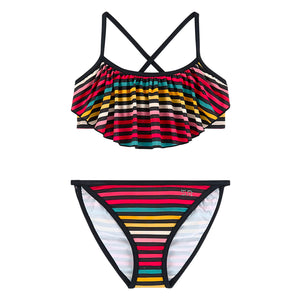 Girls Colorful Striped Bikini Set