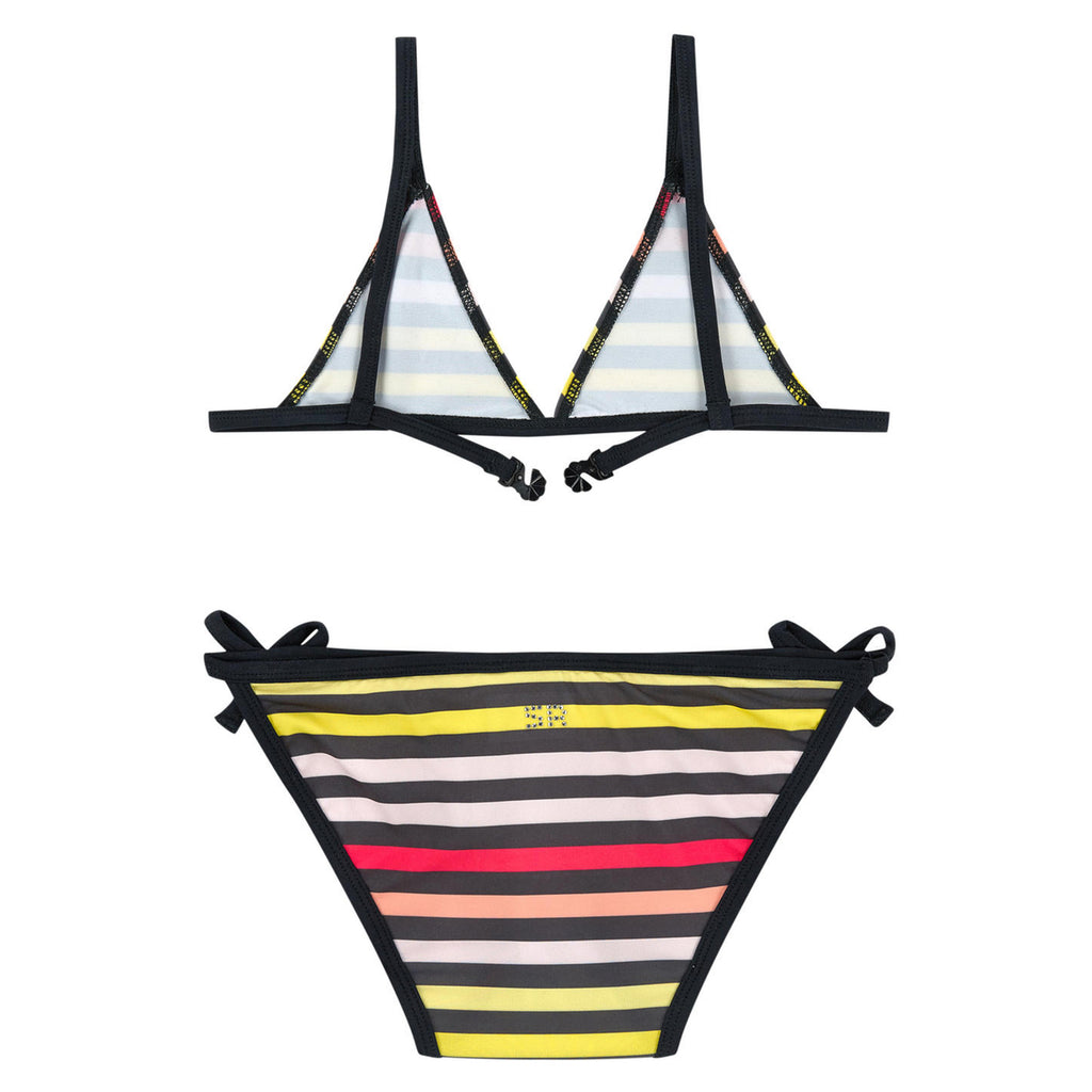 Girls Colorful Striped Bikini Swimsuit