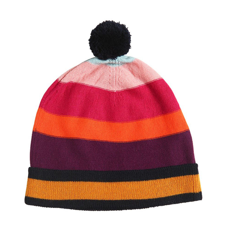 Girls Colorful Striped Beanie Hat