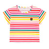 Girls Colorful Striped Logo T-shirt