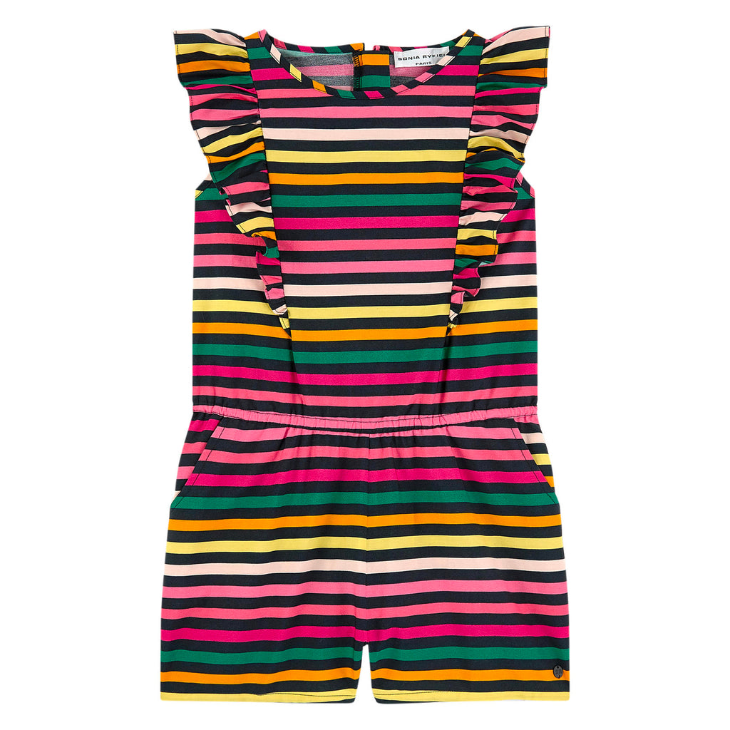 Girls Colorful Striped One-Piece Romper