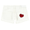Girls Double Patched White Shorts
