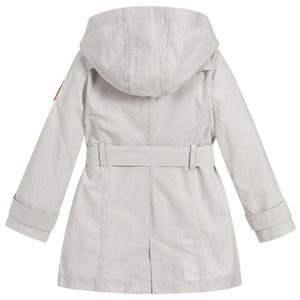 Girls Grey Coat with Red Patches