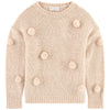 Girls Nude Knitted Sweater with Pom Pom's