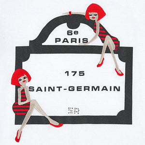 Girls White 'Paris Street Sign' T-shirt