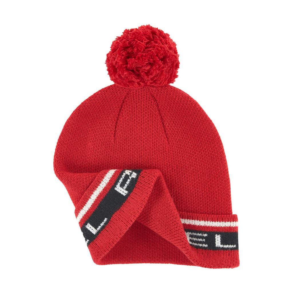 Red Logo Hat with PomPom