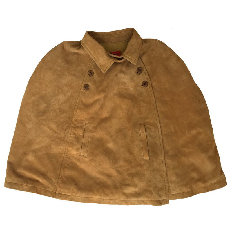 Girls Light Brown Suede Poncho