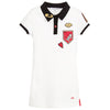 Girls White Polo Dress with Patches