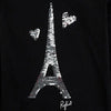 Girls Eiffel Tower Sequins Logo Black Top