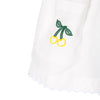 Baby Girls White Linen Cherry Embroidered Top