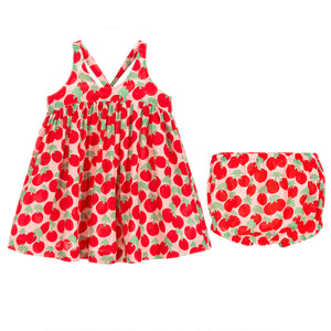 Baby Girls Cherry Dress with Bloomers Set