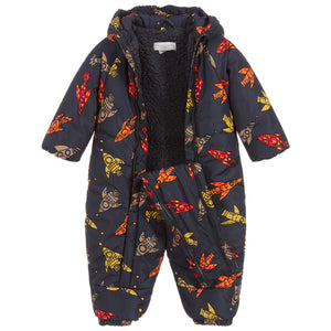 Baby Unisex Hooded Snowsuit with Rockets Print