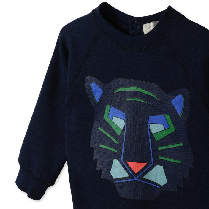 Baby Boys Navy Blue Tiger Sweatshirt
