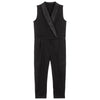 Girls Black Wool with Satin Jumpsuit