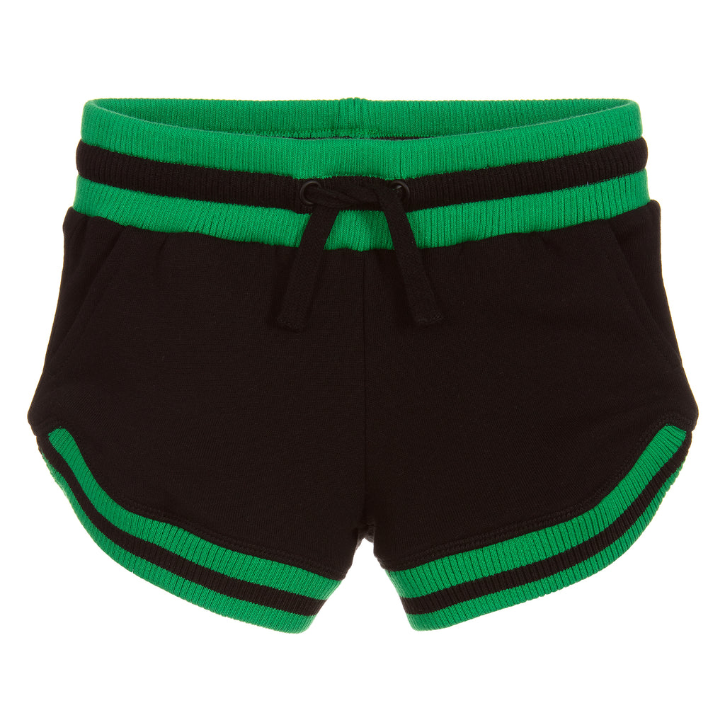 Girls Black with Green Shorts