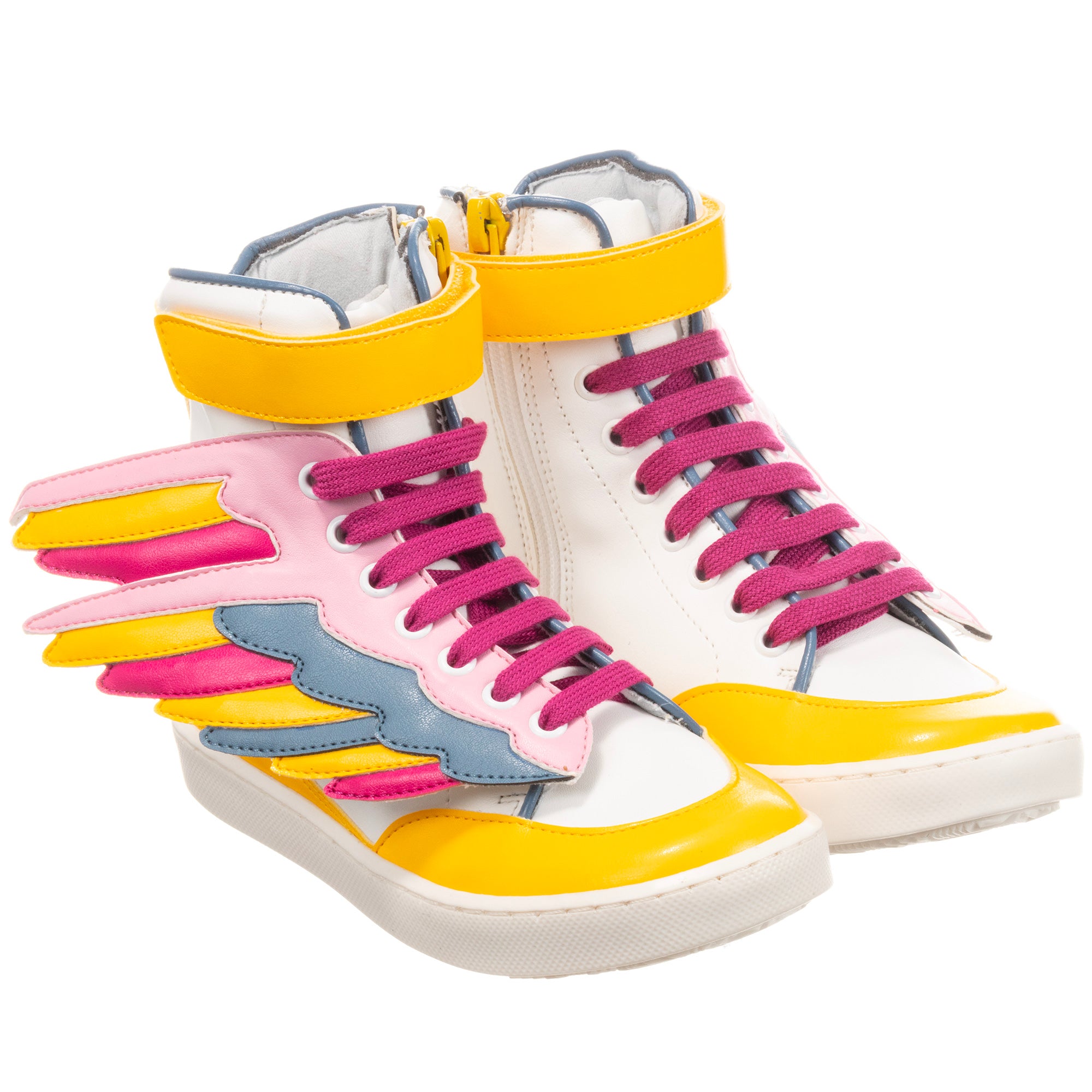 Stella McCartney Girls Colorful High-Top 'Wing' Sneakers