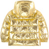 Girls Gold Metallic Puffer Jacket