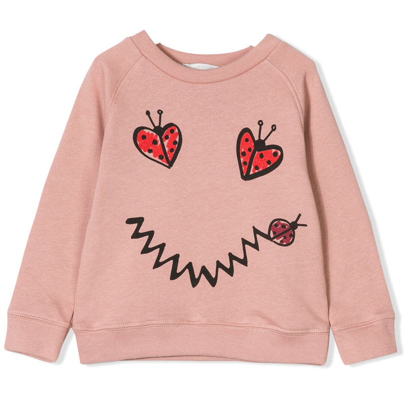 Girls Pink 'Betty' Smiley Sweatshirt