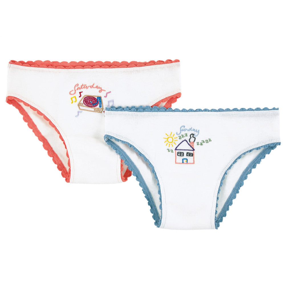 Stella McCartney Girls White Two-Pack Printed Underwear Gift Set Girls Underwear, Socks & Tights Stella McCartney Kids [Petit_New_York]
