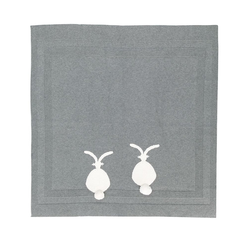 Grey Knitted Bunny Blanket