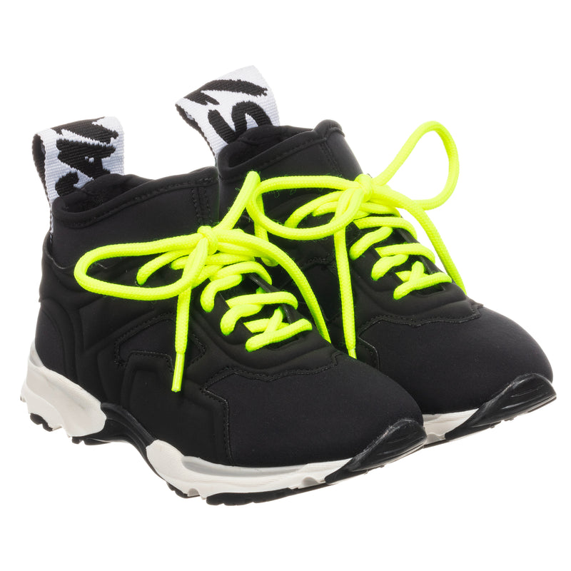 Unisex Black Neon Neoprene Sneakers