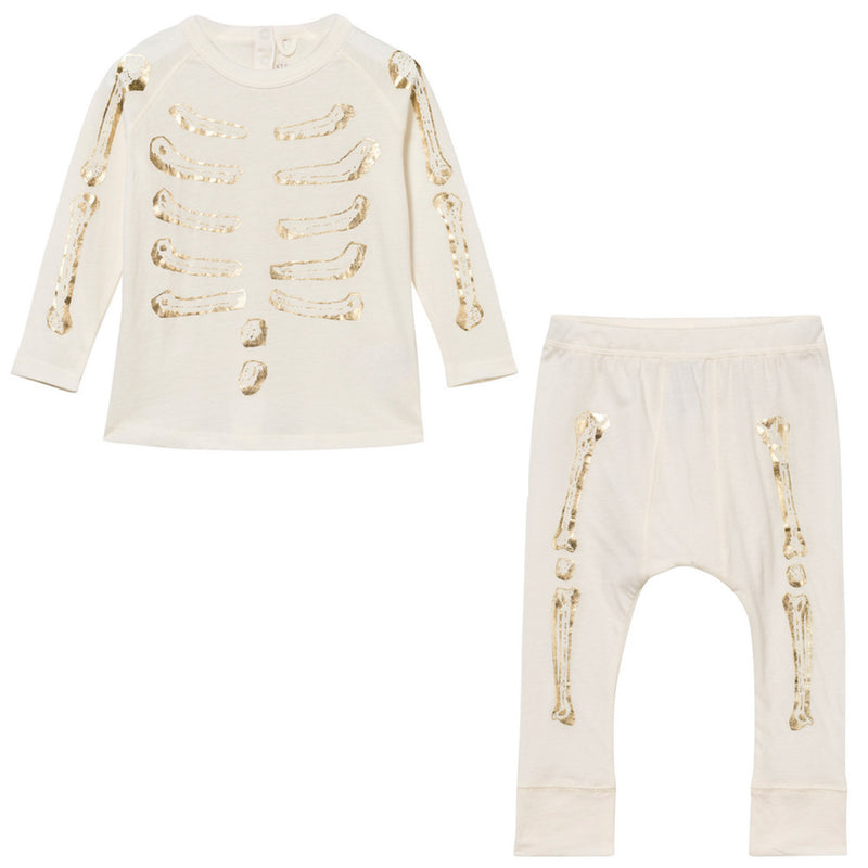Stella McCartney Baby Girls Gold Skeleton Pajama Set Baby Sets & Suits Stella McCartney Kids [Petit_New_York]