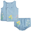 Baby Girls Embroidered Flowers Set