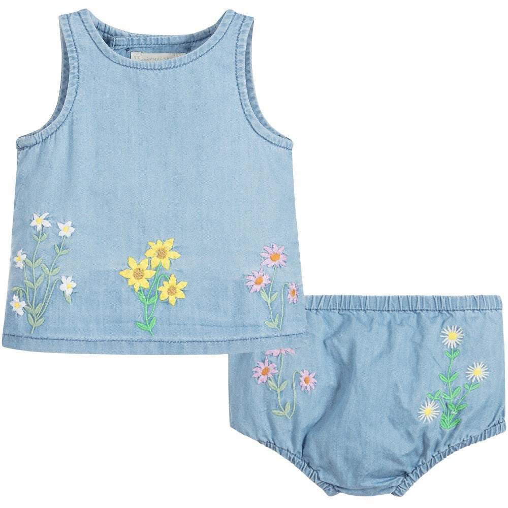 Baby Girls Embroidered Flowers Set