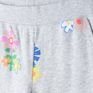 Stella McCartney Girls Grey Floral Printed Sweatpants Girls Pants Stella McCartney Kids [Petit_New_York]