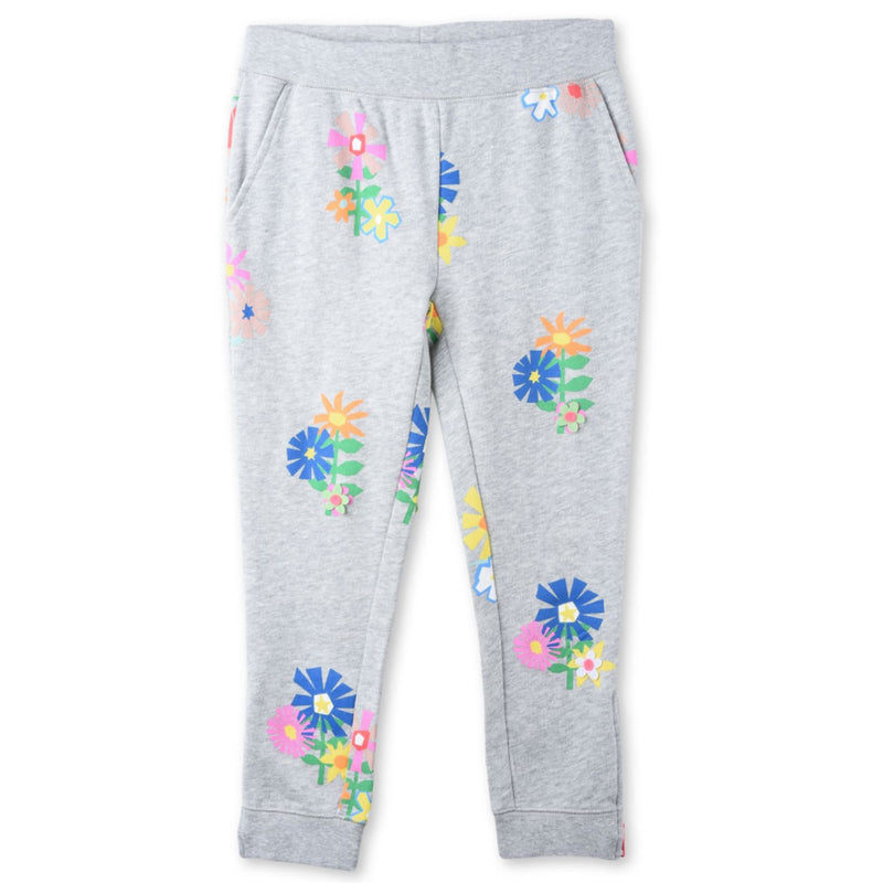 Stella McCartney Girls Grey Floral Printed Sweatpants Girls Pants Stella McCartney Kids [Petit_New_York]