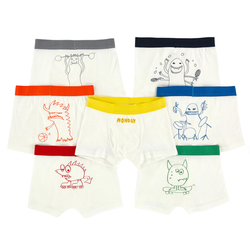 Stella McCartney Boys Monster Boxer Shorts Seven-Pack Gift Set Boys Underwear & Socks Stella McCartney Kids [Petit_New_York]