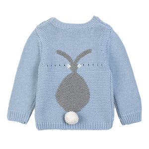 Baby Boys Soft Blue Bunny Sweater