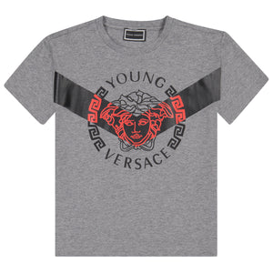 Versace Boys Grey Medusa Logo T-shirt