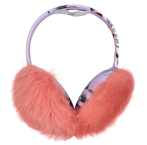 Versace Girls Pink Fluffy Lambswool Earmuffs