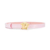 Girls Shiny Pink Belt with Gold Medusa Buckle