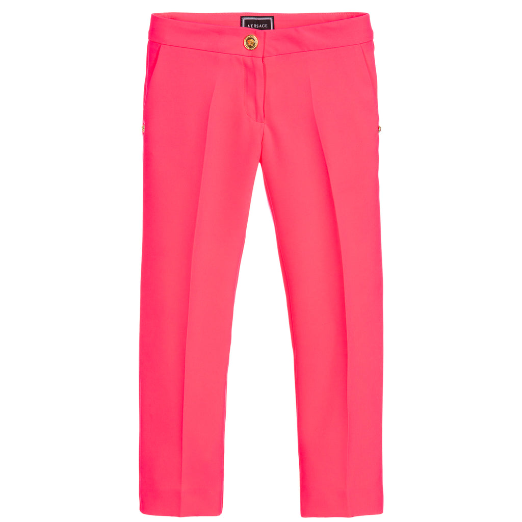 Girls Silky Neon Pink Pants