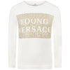 Versace Girls White Studded Shirt Girls Tops Young Versace [Petit_New_York]