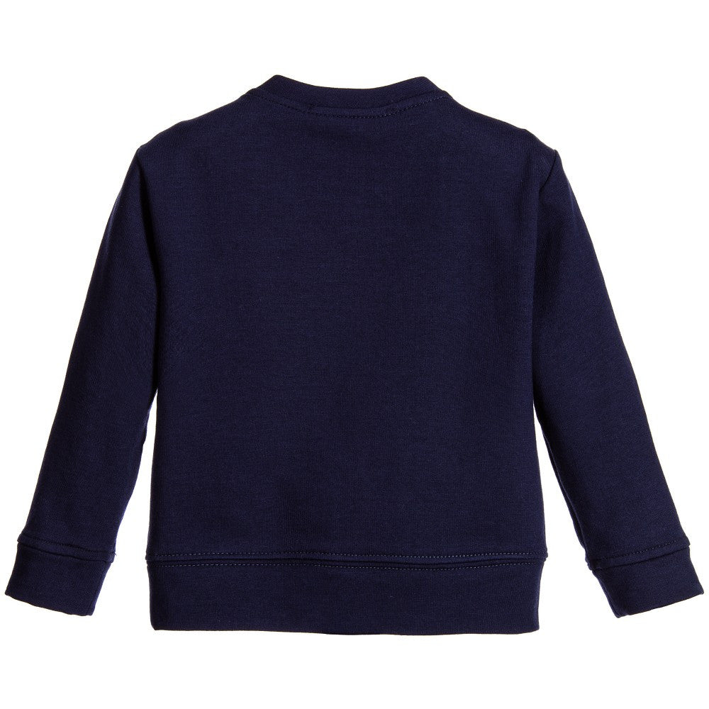 Versace Baby Navy Logo Sweatshirt Baby Sweaters & Sweatshirts Young Versace [Petit_New_York]