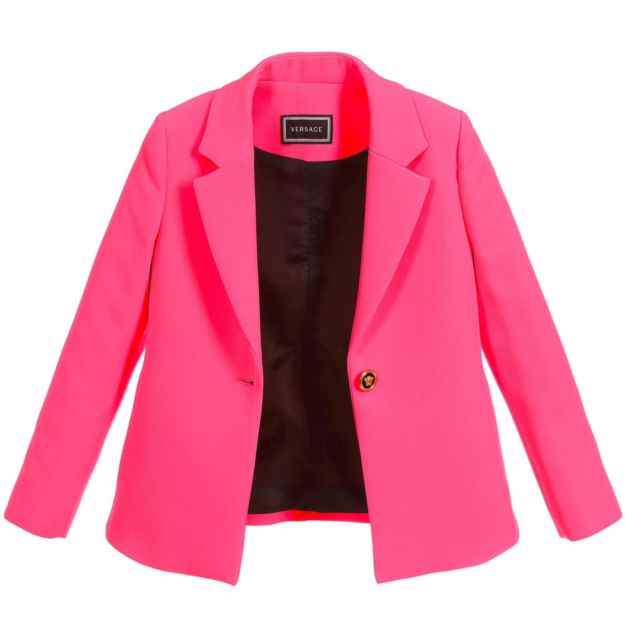 Billieblush - Girls Neon Pink Satin DC Bomber Jacket | Childrensalon