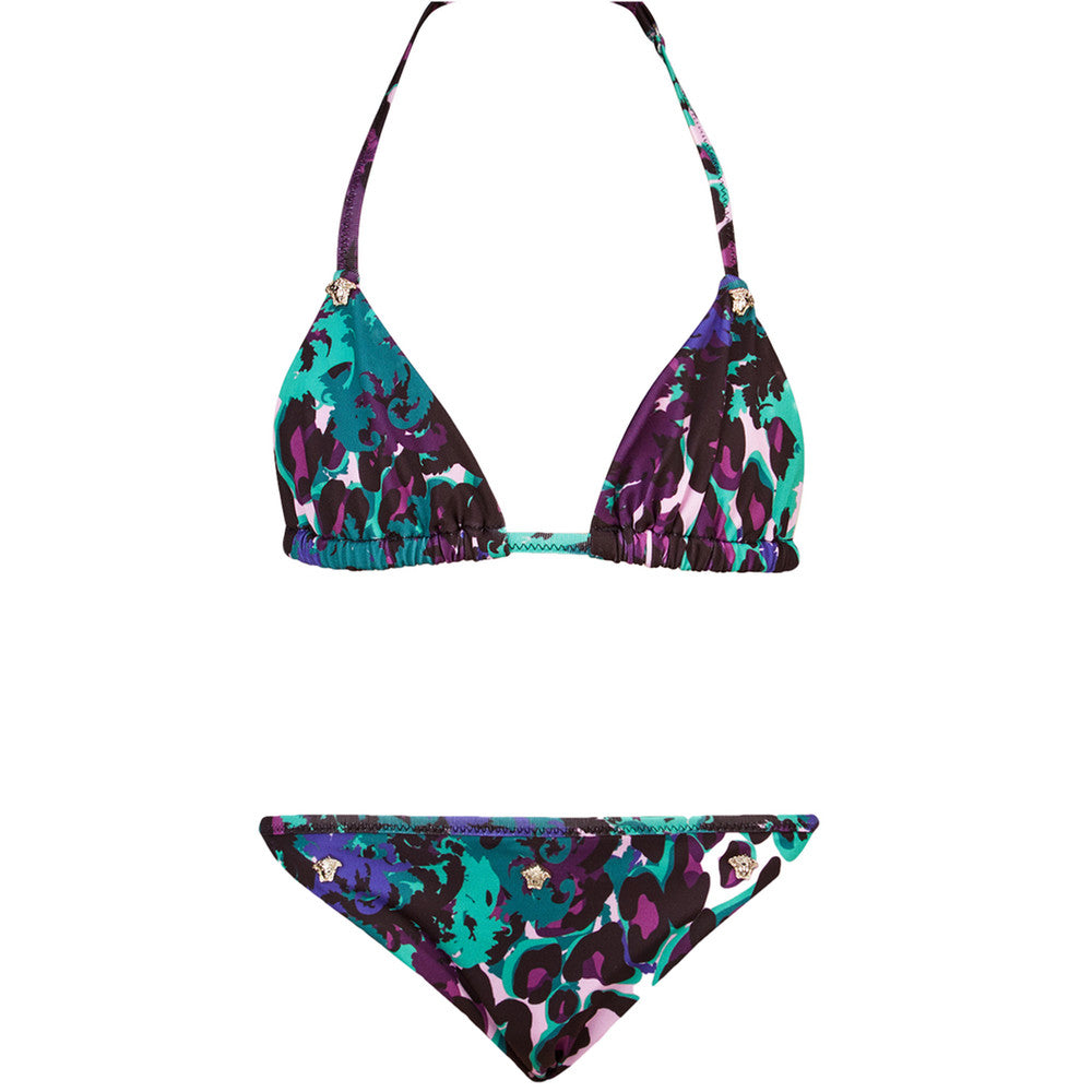 Versace Girls 'Camoupard' Print Bikini Set Girls Swimwear Young Versace [Petit_New_York]