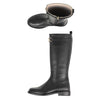 Girls Black Leather Long Boots with Medusa