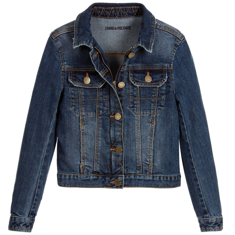 Zadig & Voltaire Girls Classic Denim Jacket (Mini-Me) Girls Jackets & Coats Zadig & Voltaire [Petit_New_York]