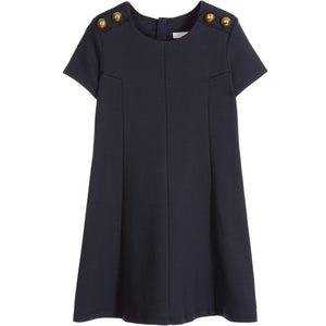 Chloé Girls Fancy Navy Blue Dress Girls Dresses Chloé [Petit_New_York]
