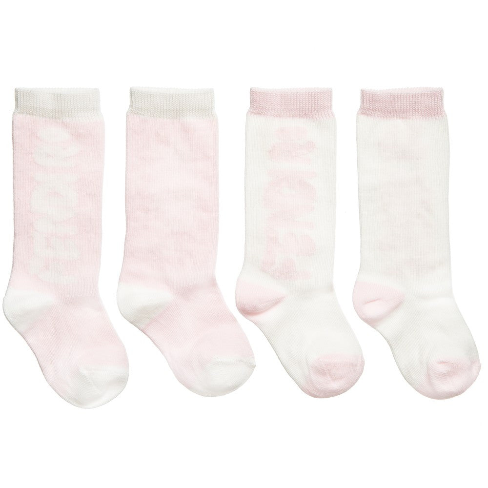 Fendi Baby Girls Two-Pack Pink Socks Baby Underwear, Socks & Tights Fendi [Petit_New_York]